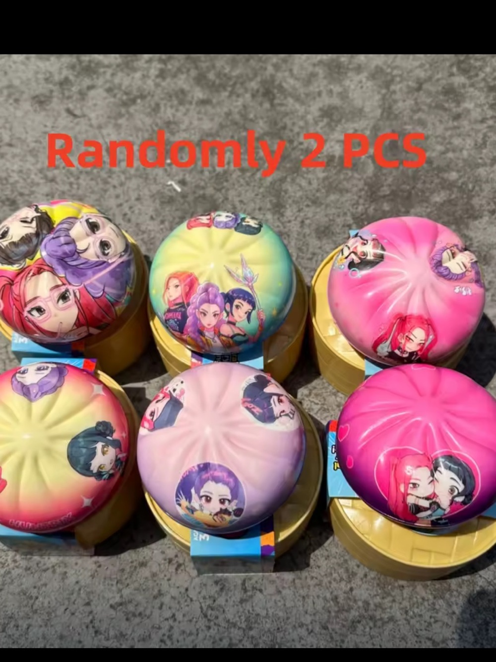 Kpop demon hunters Surprise Squishy Toy - Random Pink/Purple/Yellow Top